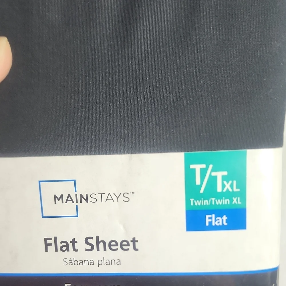 Mainstays Black 300 Thread Count Twin T/XL Flat Sheet
